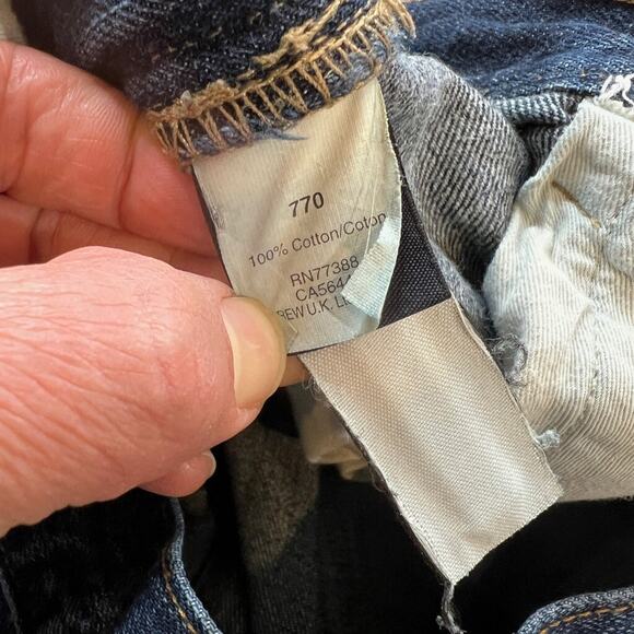 J Crew Jeans Mens 34 Denim Dark Wash Cotton 770 Straight High Rise 5 Pockets - Picture 8 of 12